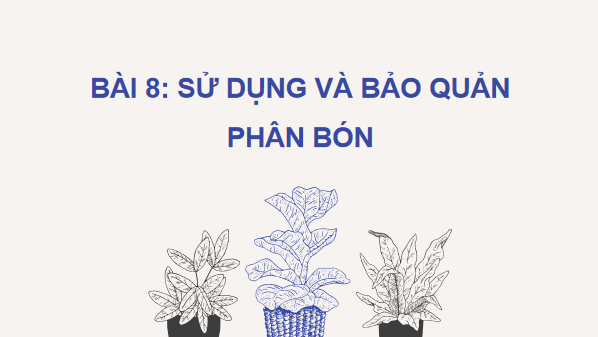 Giáo án điện tử Công nghệ 10 Kết nối tri thức Bài 8: Sử dụng và bảo quản phân bón | PPT Công nghệ 10