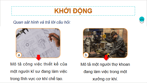 Giáo án điện tử Công nghệ 11 Kết nối tri thức Bài 2: Ngành nghề trong lĩnh vực cơ khí chế tạo | PPT Công nghệ 11