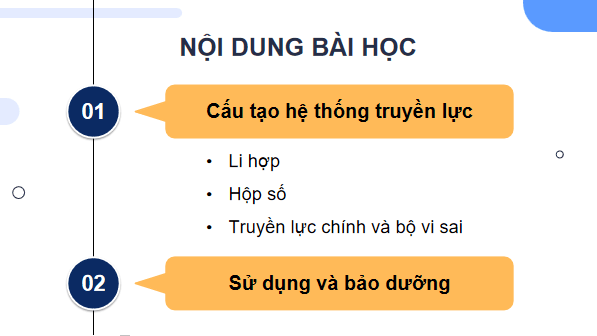 Giáo án điện tử Công nghệ 11 Kết nối tri thức Bài 22: Hệ thống truyền lực | PPT Công nghệ 11