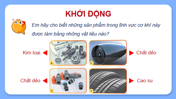Giáo án điện tử Công nghệ 11 Kết nối tri thức Bài 3: Tổng quan về vật liệu cơ khí | PPT Công nghệ 11