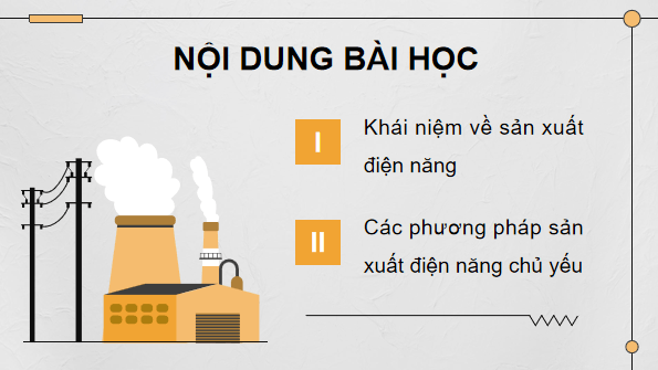 Giáo án điện tử Công nghệ 12 Kết nối tri thức Bài 5: Sản xuất điện năng | PPT Công nghệ 12
