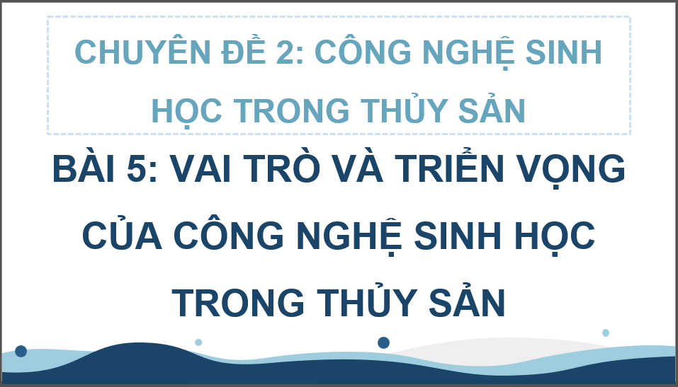 Giáo án điện tử Chuyên đề Công nghệ 12 Kết nối tri thức Bài 5: Vai trò và triển vọng của công nghệ sinh học trong thuỷ sản | PPT Chuyên đề Công nghệ 12