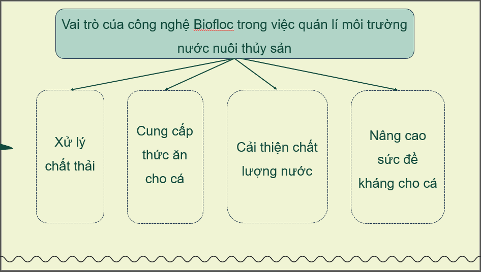 Giáo án điện tử Chuyên đề Công nghệ 12 Kết nối tri thức Bài 9: Ứng dụng công nghệ sinh học trong quản lí môi trường nước nuôi thuỷ sản | PPT Chuyên đề Công nghệ 12