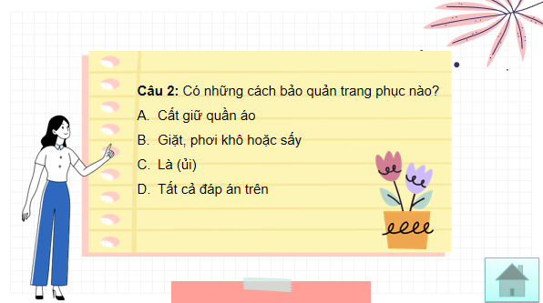 Giáo án điện tử Công nghệ 6 Kết nối tri thức Ôn tập chương 3: Trang phục và thời trang | PPT Công nghệ 6