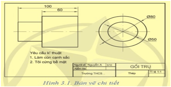 Giáo án Công nghệ 8 Cánh diều Bài 3: Bản vẽ chi tiết