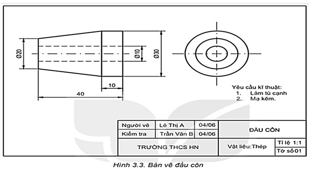 Giáo án Công nghệ 8 Kết nối tri thức Bài 3: Bản vẽ chi tiết