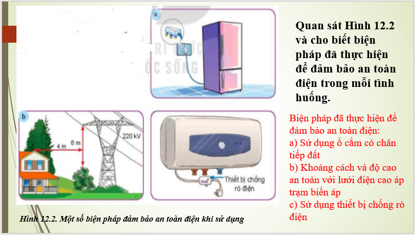 Giáo án điện tử Công nghệ 8 Bài 12: Biện pháp an toàn điện | PPT Công nghệ 8 Kết nối tri thức