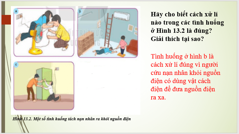 Giáo án điện tử Công nghệ 8 Bài 13: Sơ cứu người bị tai nạn điện | PPT Công nghệ 8 Kết nối tri thức