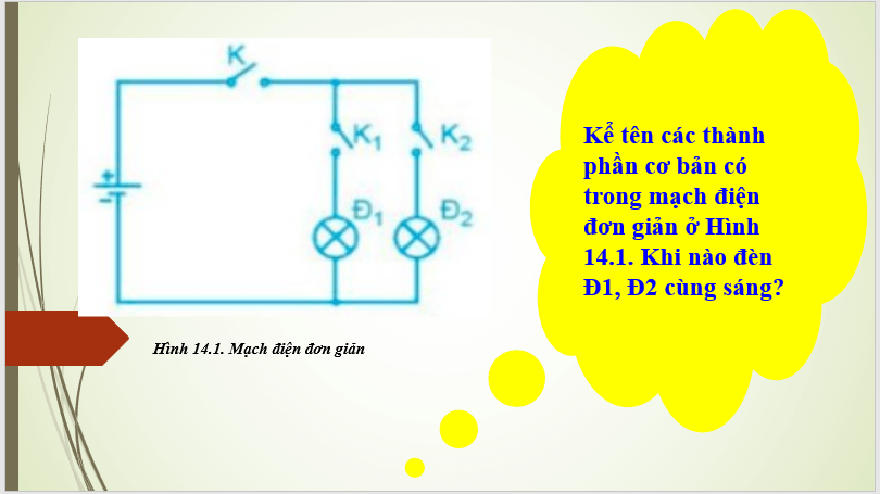 Giáo án điện tử Công nghệ 8 Bài 14: Khái quát về mạch điện | PPT Công nghệ 8 Kết nối tri thức