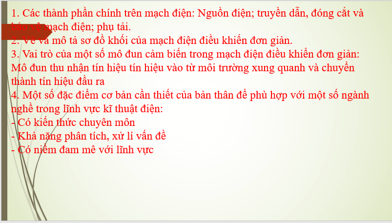 Giáo án điện tử Công nghệ 8 Ôn tập chương 4 | PPT Công nghệ 8 Kết nối tri thức