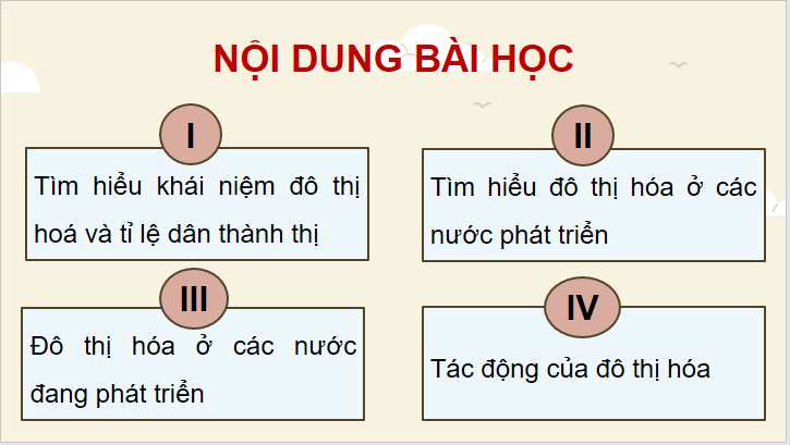 Giáo án điện tử Chuyên đề Địa 10 Kết nối tri thức Đô thị hóa ở các nước phát triển | PPT Chuyên đề Địa Lí 10