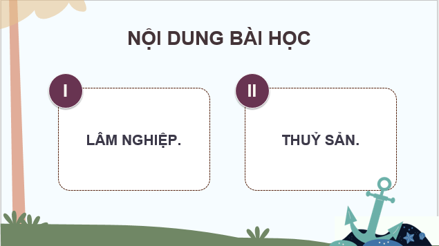 Giáo án điện tử Địa Lí 12 Chân trời sáng tạo Bài 13: Vấn đề phát triển lâm nghiệp và thuỷ sản | PPT Địa 12
