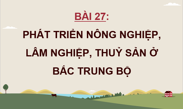 Giáo án điện tử Địa Lí 12 Chân trời sáng tạo Bài 27: Phát triển nông nghiệp, lâm nghiệp, thuỷ sản ở Bắc Trung Bộ | PPT Địa 12