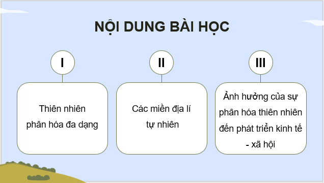 Giáo án điện tử Địa Lí 12 Chân trời sáng tạo Bài 3: Sự phân hoá đa dạng của thiên nhiên | PPT Địa 12