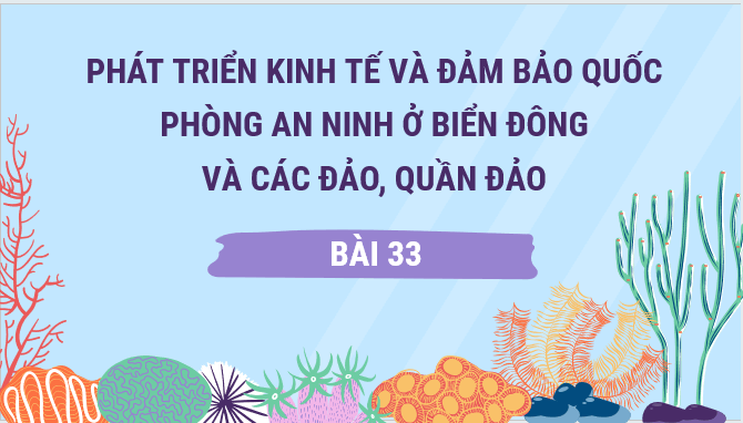 Giáo án điện tử Địa Lí 12 Kết nối tri thức Bài 33: Phát triển kinh tế và đảm bảo quốc phòng an ninh ở Biển Đông và các đảo, quần đảo | PPT Địa 12