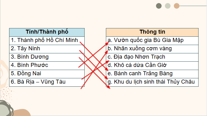 Giáo án điện tử Địa Lí 12 Chân trời sáng tạo Bài 33: Thực hành: Tìm hiểu mối quan hệ giữa phát triển kinh tế - xã hội với bảo vệ môi trường ở Đông Nam Bộ | PPT Địa 12