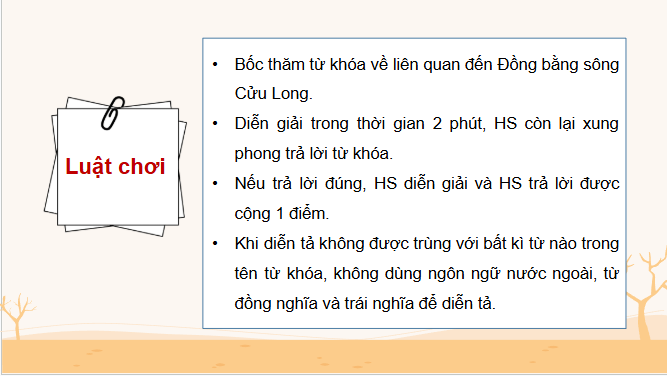 Giáo án điện tử Địa Lí 12 Chân trời sáng tạo Bài 35: Thực hành: Tìm hiểu về biến đổi khí hậu ở Đồng bằng sông Cửu Long | PPT Địa 12