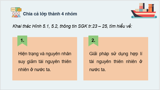 Giáo án điện tử Địa Lí 12 Chân trời sáng tạo Bài 5: Vấn đề sử dụng hợp lí tài nguyên thiên nhiên và bảo vệ môi trường | PPT Địa 12
