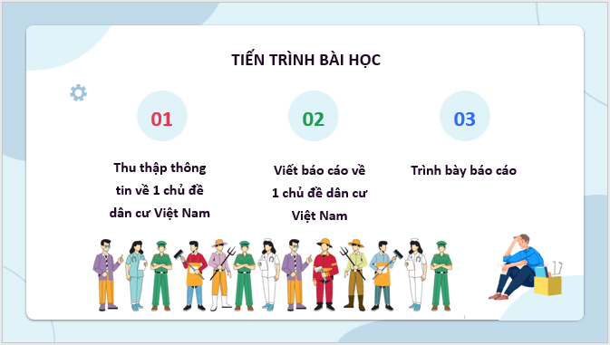 Giáo án điện tử Địa Lí 12 Kết nối tri thức Bài 9: Thực hành: Viết báo cáo về một chủ đề dân cư ở Việt Nam | PPT Địa 12