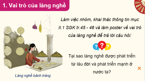Giáo án điện tử Chuyên đề Địa 12 Cánh diều Phát triển làng nghề và các tác động | PPT Chuyên đề Địa Lí 12