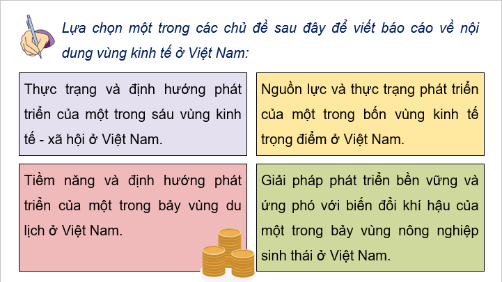Giáo án điện tử Chuyên đề Địa 12 Kết nối tri thức Thực hành: Tìm hiểu và viết báo cáo về vùng kinh tế ở nước ta | PPT Chuyên đề Địa Lí 12