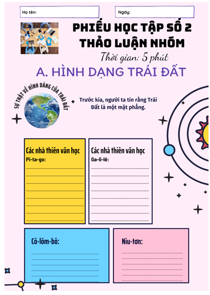 Giáo án Địa Lí 6 Cánh diều Bài 5: Trái Đất trong hệ Mặt Trời. Hình dạng và kích thước của Trái Đất