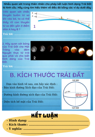 Giáo án Địa Lí 6 Cánh diều Bài 5: Trái Đất trong hệ Mặt Trời. Hình dạng và kích thước của Trái Đất