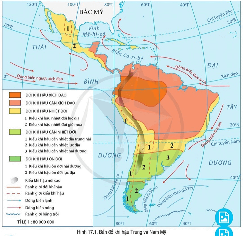Giáo án Địa Lí 7 Cánh diều Bài 17: Đặc điểm tự nhiên Trung và Nam Mỹ