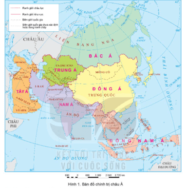 Giáo án Địa Lí 7 Kết nối tri thức Bài 7: Bản đồ chính trị châu Á, các khu vực của châu Á