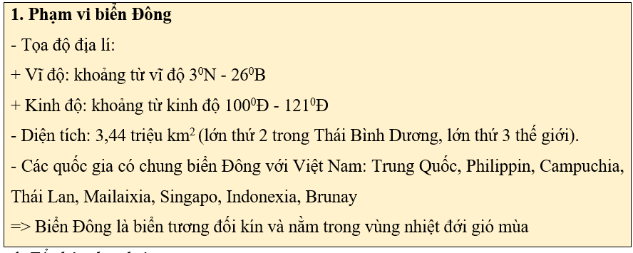 Giáo án Địa Lí 8 Kết nối tri thức Bài 11: Phạm vi biển đông. vùng biển đảo và đặc điểm tự nhiên vùng biển đảo Việt Nam