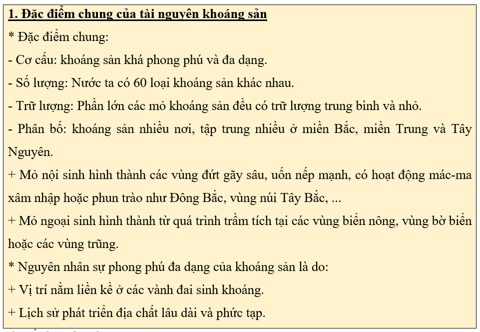 Giáo án Địa Lí 8 Kết nối tri thức Bài 3: Khoáng sản Việt Nam