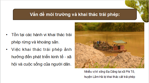 Giáo án điện tử Địa Lí 9 Chân trời sáng tạo Bài 18: Thực hành: Vấn đề môi trường trong phát triển kinh tế - xã hội ở Tây Nguyên | PPT Địa 9