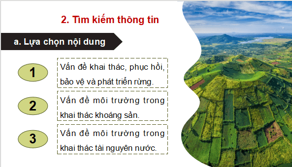 Giáo án điện tử Địa Lí 9 Chân trời sáng tạo Bài 18: Thực hành: Vấn đề môi trường trong phát triển kinh tế - xã hội ở Tây Nguyên | PPT Địa 9