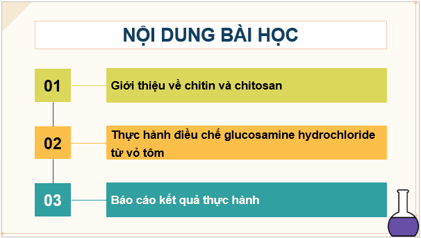 Giáo án điện tử Chuyên đề Hóa 11 Kết nối tri thức Bài 6: Điều chế glucosamine hydrochloride từ vỏ tôm | PPT Chuyên đề Hóa học 11