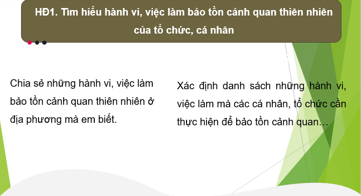 Giáo án điện tử HĐTN 10 Kết nối tri thức Chủ đề 7: Bảo tồn cảnh quan thiên nhiên | PPT Hoạt động trải nghiệm 10