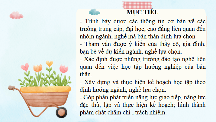 Giáo án điện tử HĐTN 11 Kết nối tri thức Chủ đề 10: Xây dựng và thực hiện kế hoạch học tập theo định hướng ngành, nghề lựa chọn | PPT Hoạt động trải nghiệm 11