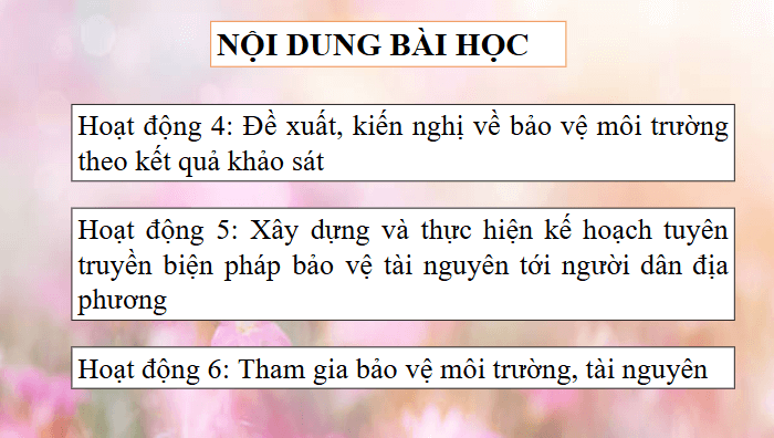 Giáo án điện tử HĐTN 11 Kết nối tri thức Chủ đề 7: Bảo vệ môi trường | PPT Hoạt động trải nghiệm 11