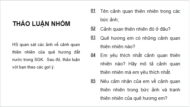 Giáo án điện tử HĐTN 6 Kết nối tri thức Bài 1: Khám phá cảnh quan thiên nhiên | PPT Hoạt động trải nghiệm 6