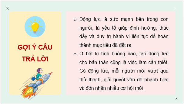 Giáo án điện tử HĐTN 9 Kết nối tri thức Bài 1: Tạo động lực cho bản thân | PPT Hoạt động trải nghiệm 9