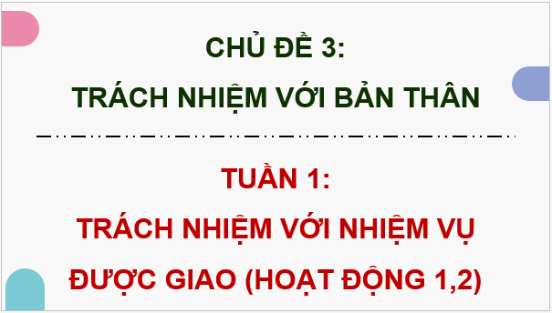 Giáo án điện tử HĐTN 9 Kết nối tri thức Bài 1: Trách nhiệm với nhiệm vụ được giao | PPT Hoạt động trải nghiệm 9