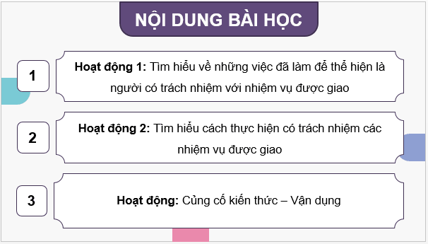 Giáo án điện tử HĐTN 9 Kết nối tri thức Bài 1: Trách nhiệm với nhiệm vụ được giao | PPT Hoạt động trải nghiệm 9