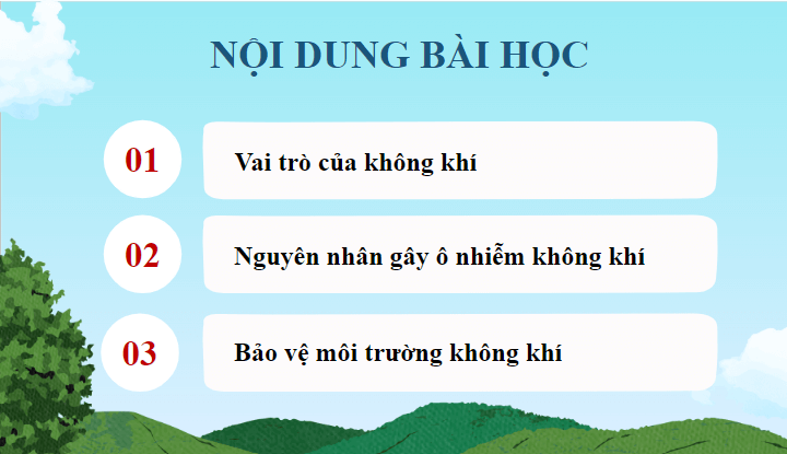 Giáo án điện tử Khoa học lớp 4 Cánh diều Bài 6: Vai trò của không khí và bảo vệ môi trường không khí | PPT Khoa học 4