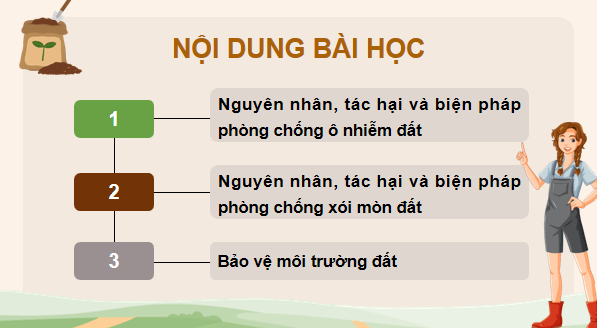 Giáo án điện tử Khoa học lớp 5 Kết nối tri thức Bài 2: Ô nhiễm, xói mòn đất và bảo vệ môi trường đất | PPT Khoa học 5