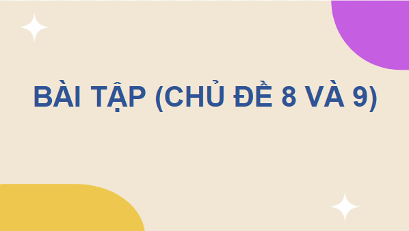 Giáo án điện tử KHTN 8 Cánh diều Bài tập Chủ đề 8 và 9 | PPT Khoa học tự nhiên 8