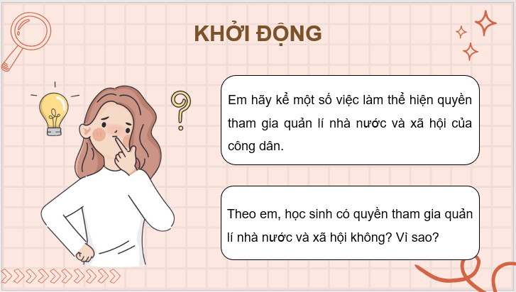 Giáo án điện tử KTPL 11 Kết nối tri thức Bài 13: Quyền và nghĩa vụ cơ bản của công dân trong tham gia quản lí nhà nước và xã hội | PPT Kinh tế Pháp luật 11