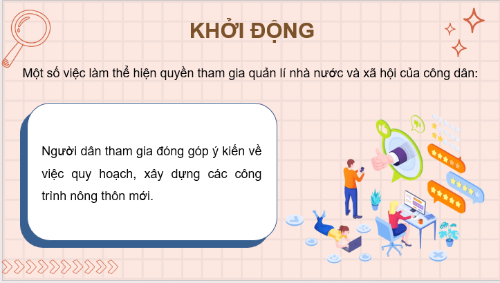 Giáo án điện tử KTPL 11 Kết nối tri thức Bài 13: Quyền và nghĩa vụ cơ bản của công dân trong tham gia quản lí nhà nước và xã hội | PPT Kinh tế Pháp luật 11