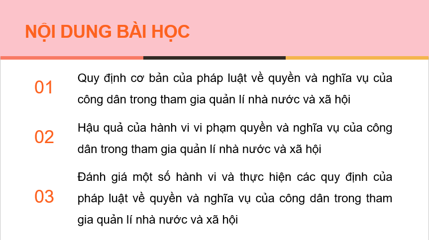 Giáo án điện tử KTPL 11 Chân trời sáng tạo Bài 13: Quyền và nghĩa vụ công dân trong tham gia quản lí nhà nước và xã hội | PPT Kinh tế Pháp luật 11