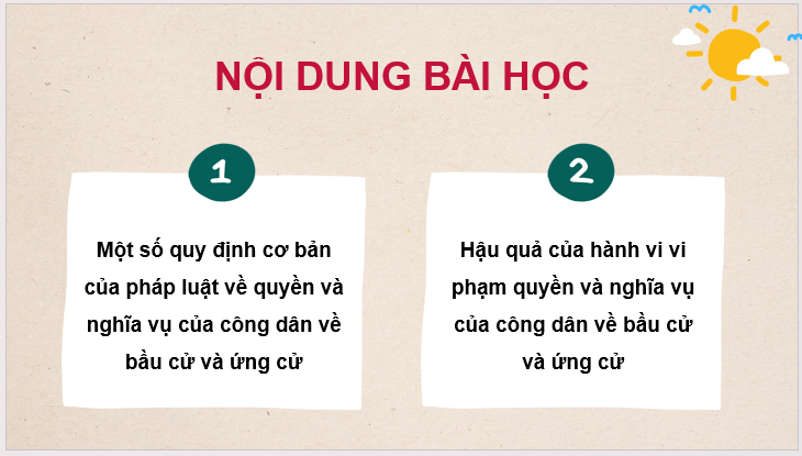 Giáo án điện tử KTPL 11 Kết nối tri thức Bài 14: Quyền và nghĩa vụ cơ bản của công dân về bầu cử và ứng cử | PPT Kinh tế Pháp luật 11