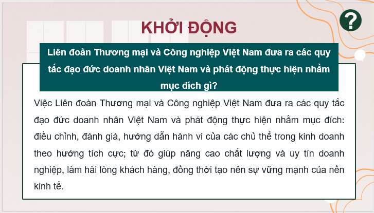 Giáo án điện tử KTPL 11 Kết nối tri thức Bài 7: Đạo đức kinh doanh | PPT Kinh tế Pháp luật 11