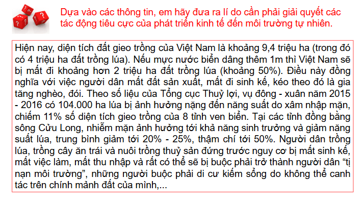 Giáo án điện tử Chuyên đề KTPL 11 Kết nối tri thức Bài 2: Sự cần thiết và biện pháp giải quyết vấn đề tác động tiêu cực của phát triển kinh tế đến môi trường tự nhiên | PPT Chuyên đề Kinh tế Pháp luật 11